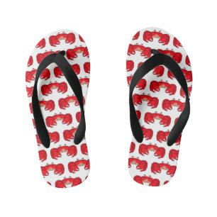 Chanclas Para Niños Cute red crab cartoon illustration