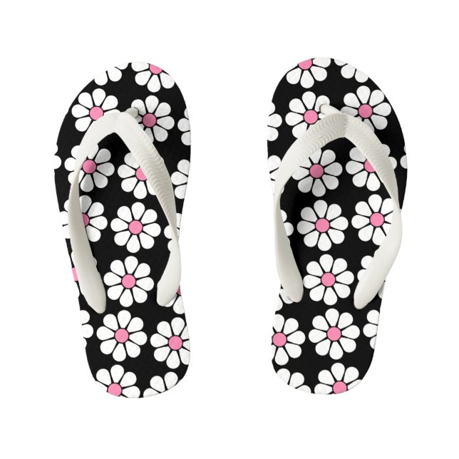 Chanclas Para Niños Daisies rosados de bonito (Plantilla)