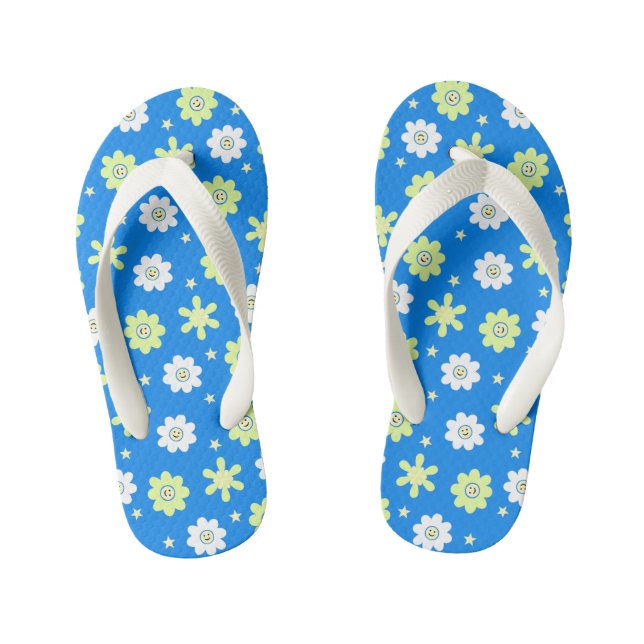 Chanclas Para Niños Daisies y estrellas (Plantilla)