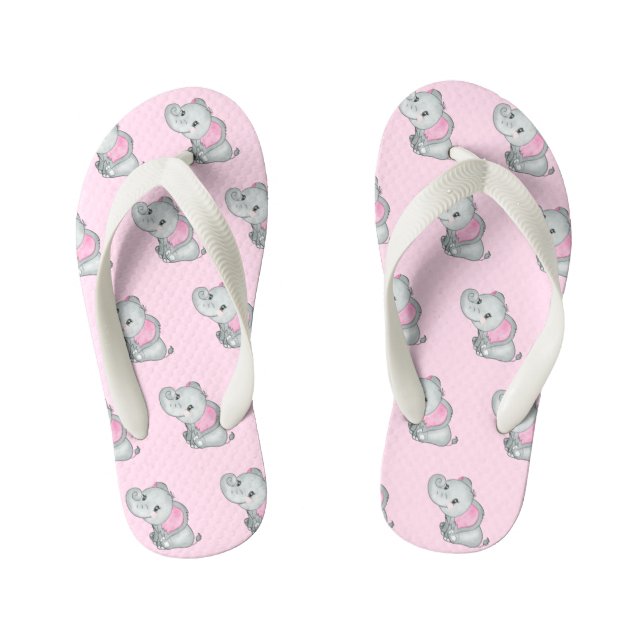Chanclas para niños de elefante bebé lindo con ore (Plantilla)