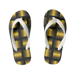 Chanclas para niños de negro y dorado