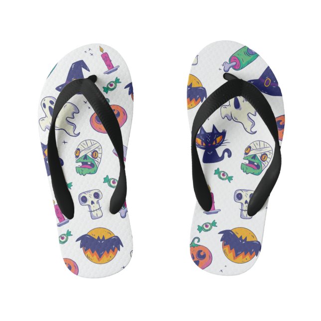 Chanclas Para Niños Decoración de patrones de Halloween (Plantilla)