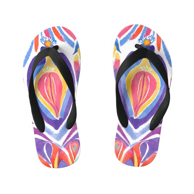 Chanclas Para Niños decoración tradicional rumana (Plantilla)