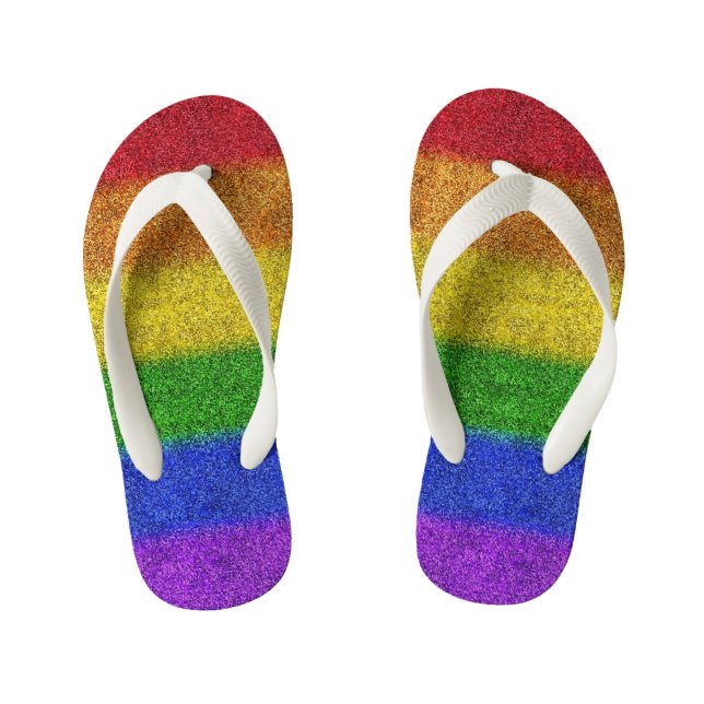 Chanclas Para Niños Degradado del Purpurina arco iris caído (Plantilla)
