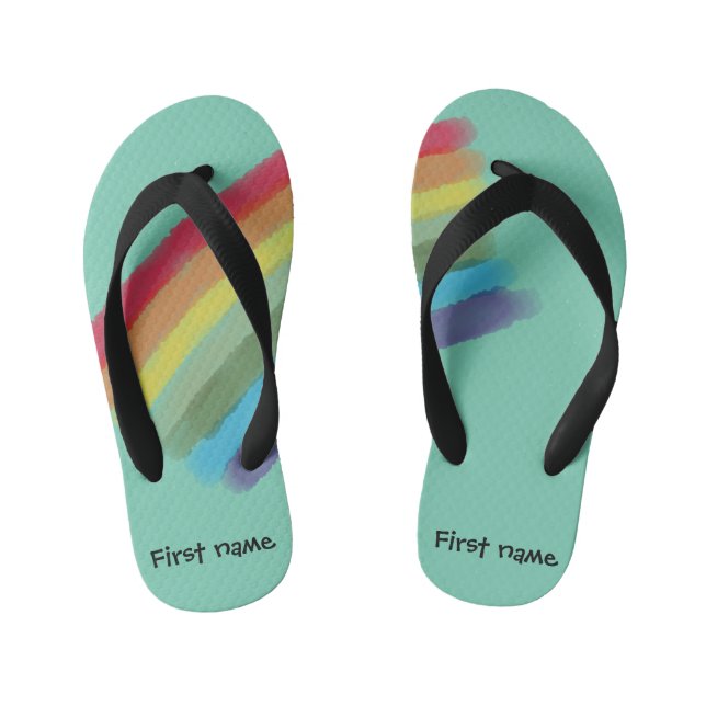Chanclas Para Niños Deslizadores de encargo del arco iris (Plantilla)