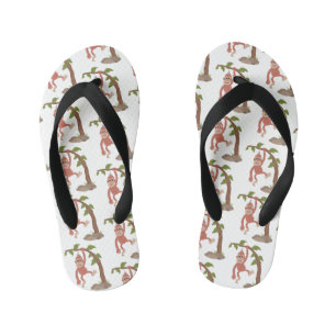 Chanclas Para Niños Dibujo de caricatura de bebé orangután lindo y fel
