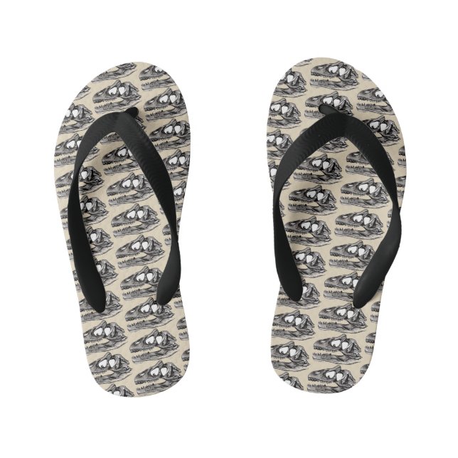 Chanclas Para Niños DINO - Personalizado Beige Flip Flops, niños (Plantilla)
