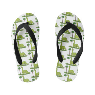 Chanclas Para Niños Dinosaurio de dibujos animados brontosaurio verde