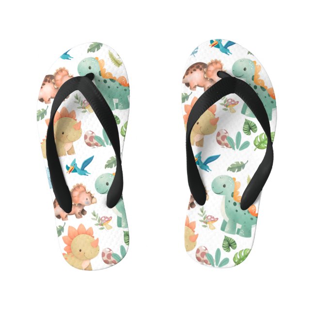 Chanclas Para Niños Dinosaurio Verde Lindo (Plantilla)