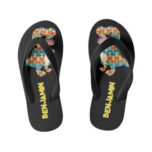 Chanclas Para Niños Dinosaurios de sensibilización sobre el autismo