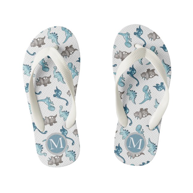 Chanclas Para Niños Dinosaurios ⎢ Monograma Niños Flip Flops (Plantilla)