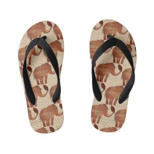 Chanclas Para Niños Diseño de arte tribal para elefantes