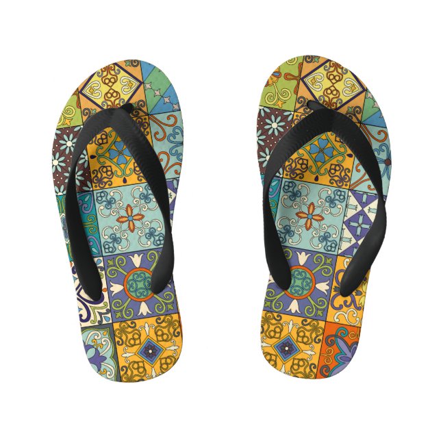 Chanclas Para Niños Diseño de mosaicos de talavera portuguesa (Plantilla)