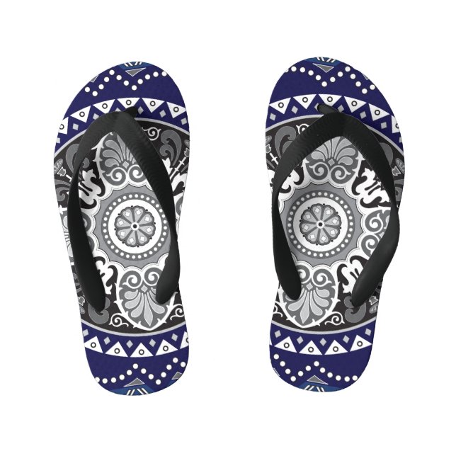 Chanclas Para Niños Diseño detallado de la estafa floral Paisley (Plantilla)