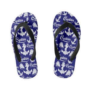 Chanclas Para Niños Diseño Náutico Ancla Barco de Vela Capitán