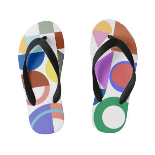 Chanclas Para Niños Diversión con formas geométricas coloridas