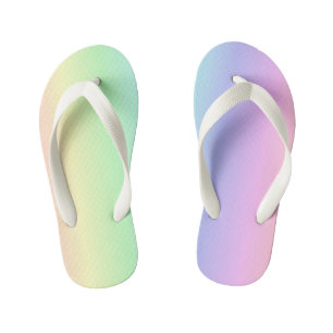 Chanclas Para Niños Divertido color brillante blanco arcoiris rosa ver