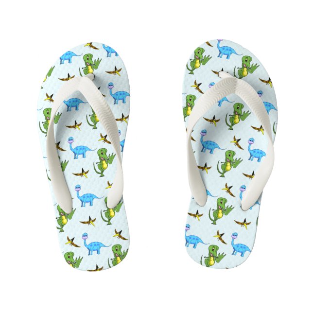 Chanclas Para Niños El dinosaurio embroma flips-flopes (Plantilla)