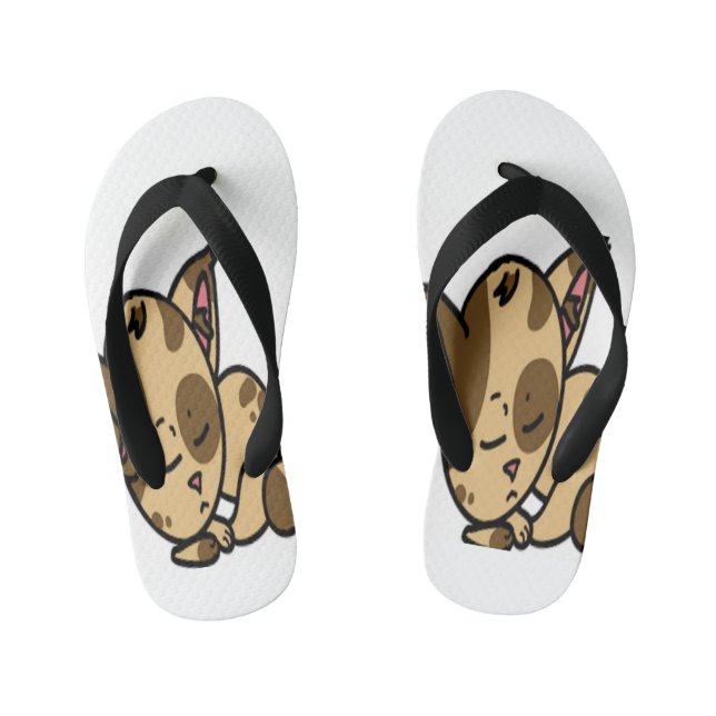 Chanclas Para Niños el gato está durmiendo (Plantilla)