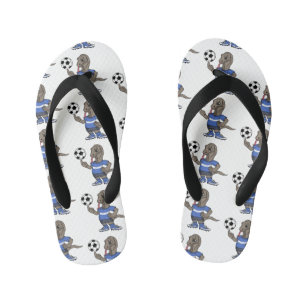 Chanclas Para Niños El gracioso personalizado de fútbol del dragón Kom