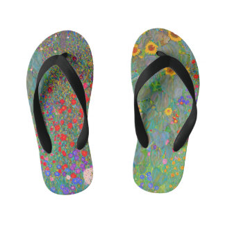 Chanclas Para Niños El jardín de la granja Gustav Klimt con girasoles