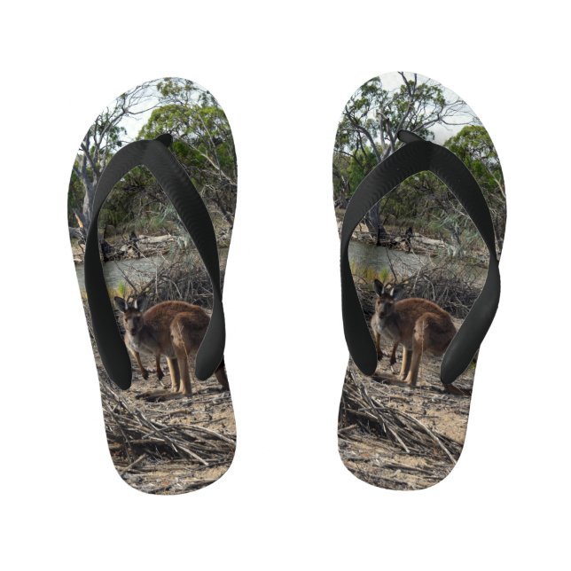 Chanclas Para Niños El salvaje Bush canguro australiano, (Plantilla)