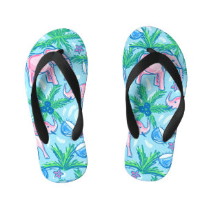 Chanclas Para Niños Elefante Preppy Tropical