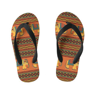 Chanclas Para Niños Elefantes Indios, Naranjas Tradicionales Sin Marea