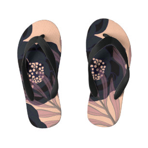 Chanclas Para Niños Elegancia floral abstracta, fondo artístico.