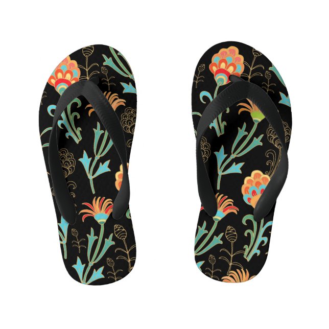 Chanclas Para Niños Elegancia floral oriental sin inconvenientes (Plantilla)