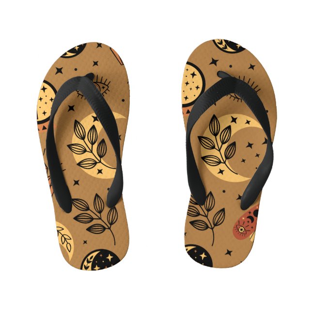 Chanclas Para Niños Elementos mágicos: Encanto del patrón sin foco (Plantilla)