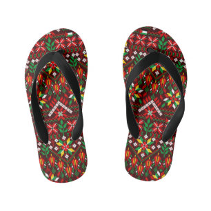 Chanclas Para Niños Embrodería tradicional de Palestina Tatreez