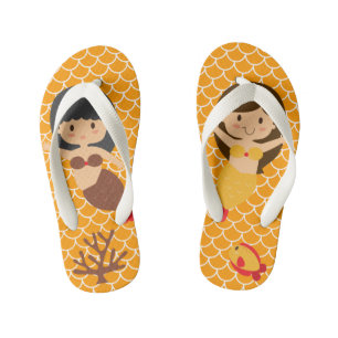 Chanclas Para Niños Escalas anaranjadas de la sirena