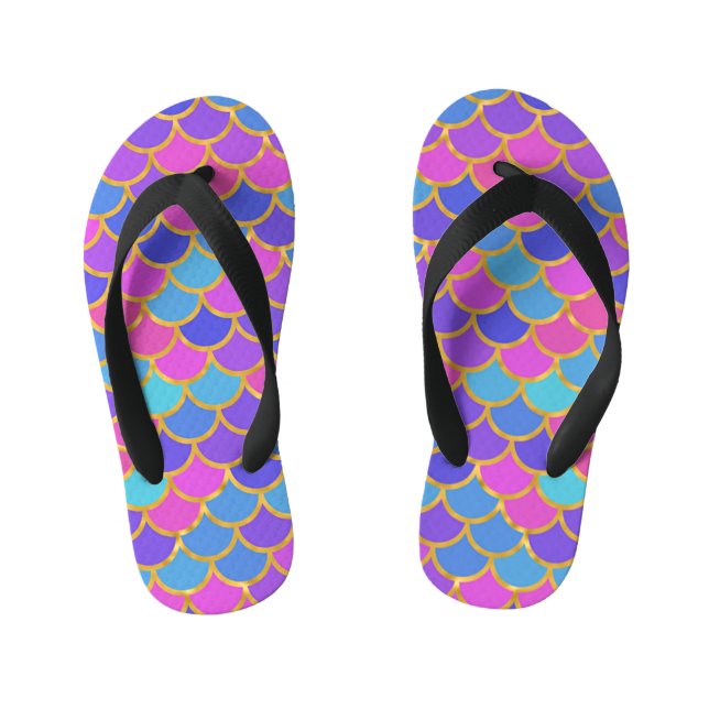 Chanclas Para Niños Escalas de sirenas multicolor (Plantilla)