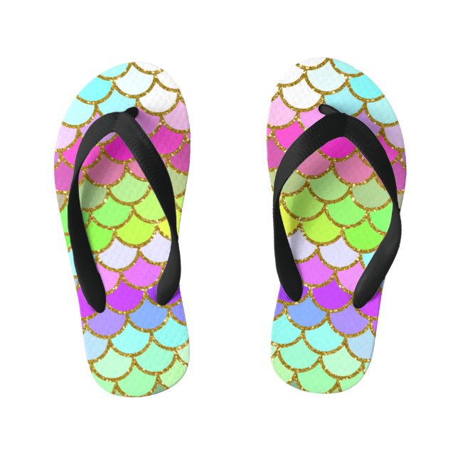 Chanclas Para Niños Escalas de sirenas multicolor (Plantilla)