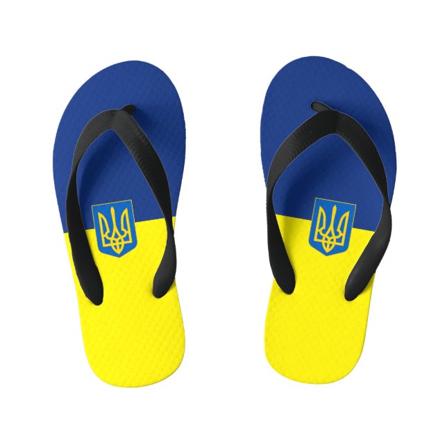 Chanclas Para Niños Escudo de armas de la bandera ucraniana (Plantilla)