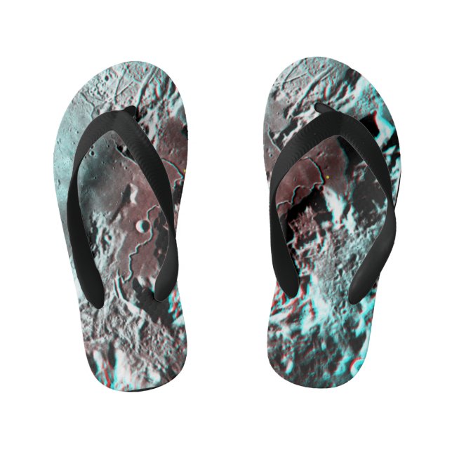 Chanclas Para Niños Espacio lunar foto canal Anaglyph Hadley (Plantilla)