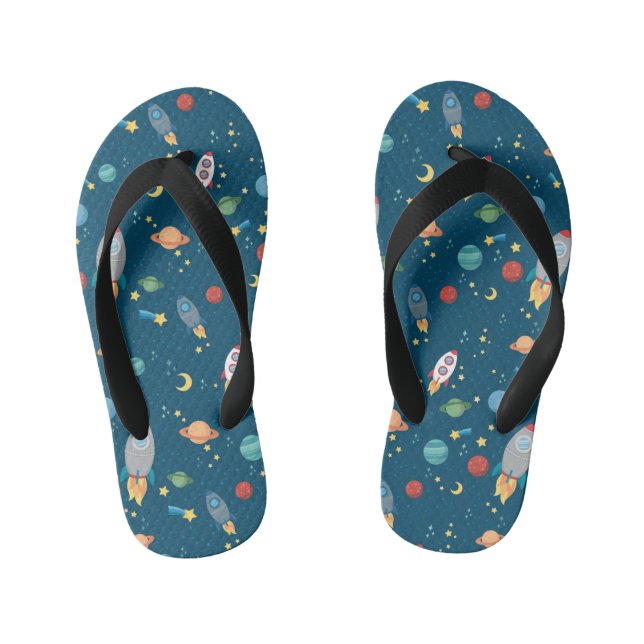 Chanclas Para Niños Espacio Ultraterrestre Niños de diversión (Plantilla)