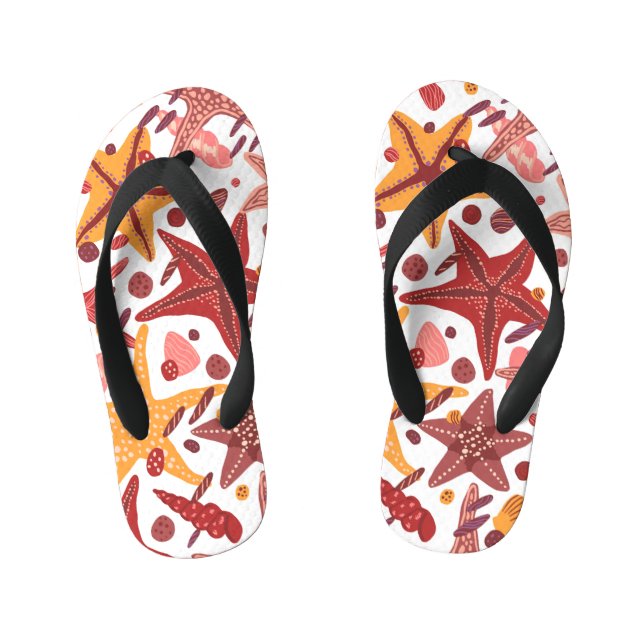 Chanclas Para Niños Estanques de Starfish: Patrón del Mar Escandinavo (Plantilla)
