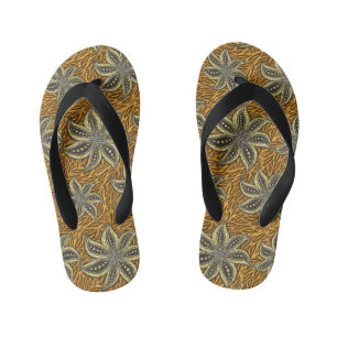 Chanclas Para Niños Estilo de Batik Floral Resumen Africano