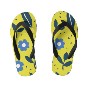 Chanclas Para Niños Estilo escandinavo, patrón floral sin costuras.