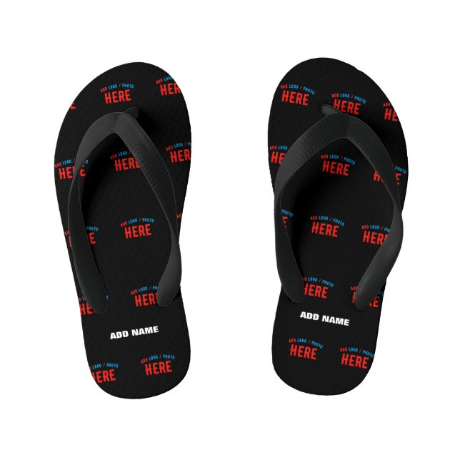 CHANCLAS PARA NIÑOS ESTILOSO MODERNO PERSONALIZABLE NEGRO VERIFICADO D (Plantilla)