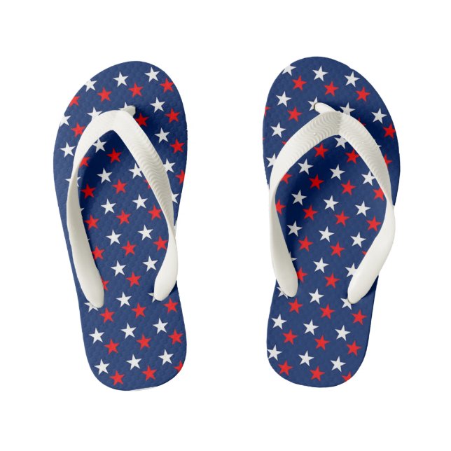 Chanclas Para Niños Estrellas rojas y blancas (Plantilla)