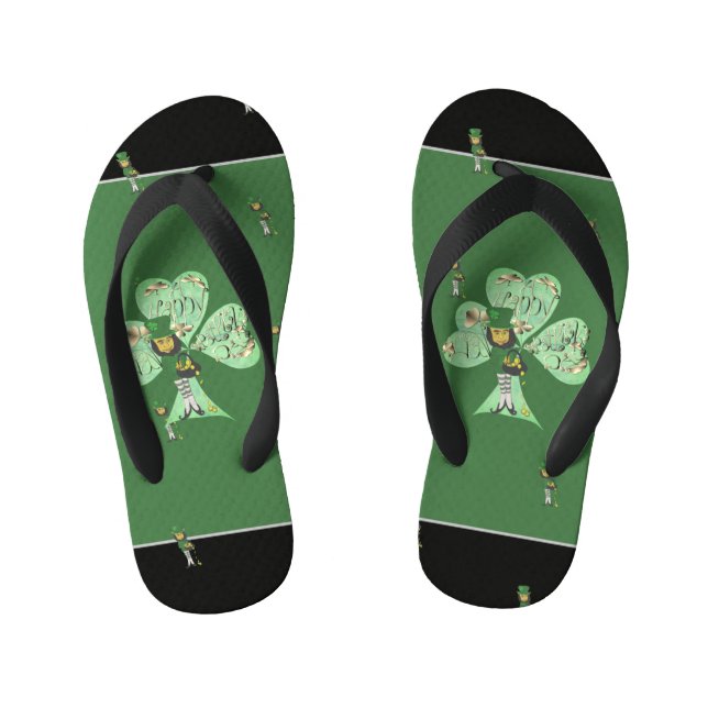 Chanclas Para Niños "Feliz Día de San Patricio" (Plantilla)