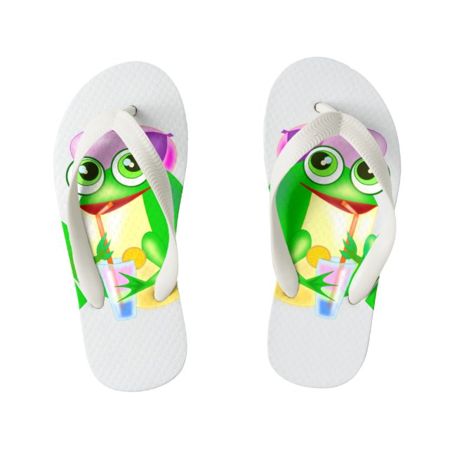 Chanclas Para Niños Feliz Fiesta Frog Kid's Flip Flops (Plantilla)