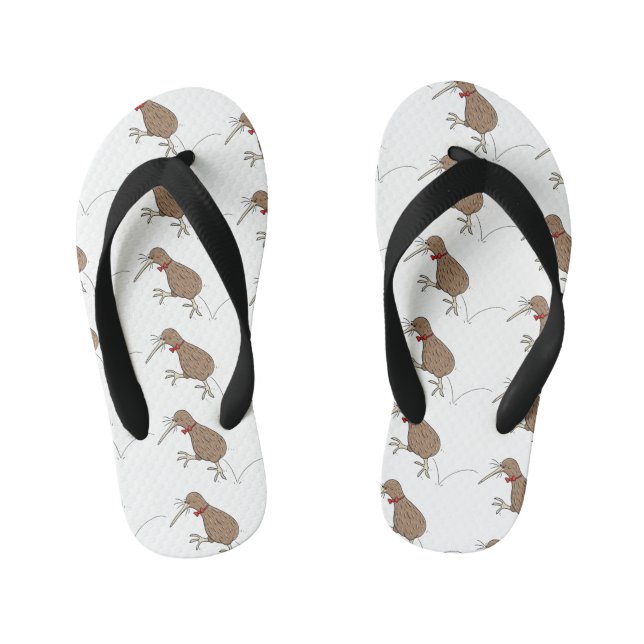 Chanclas Para Niños Feliz salto kiwi con diseño de personalizado de co (Plantilla)