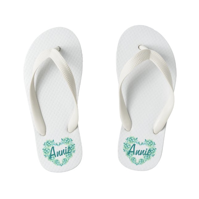 Chanclas Para Niños Flip Flip Flip Floral Freath Personalizado Persona (Plantilla)