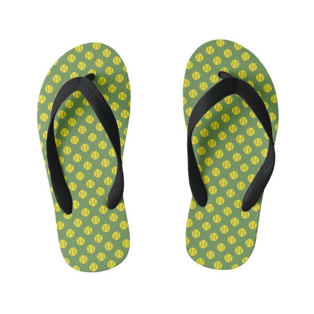 Chanclas Para Niños Flip fllip de patrón de pelota de tenis amarilla p (Plantilla)
