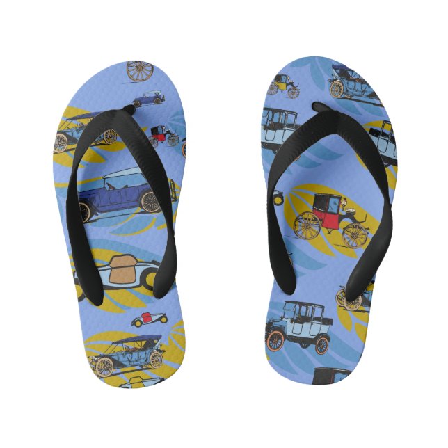 Chanclas Para Niños Flip flops Antiguo Carros Gran Diseño Papá (Plantilla)