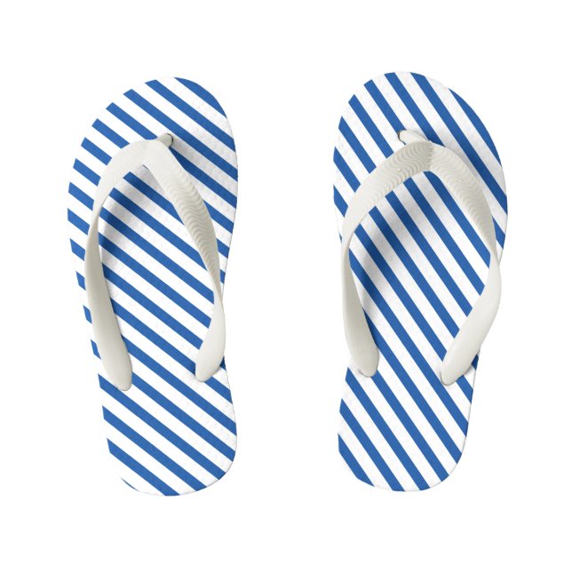 Chanclas Para Niños Flip Flops Children - Blue Stripe Pattern (Plantilla)